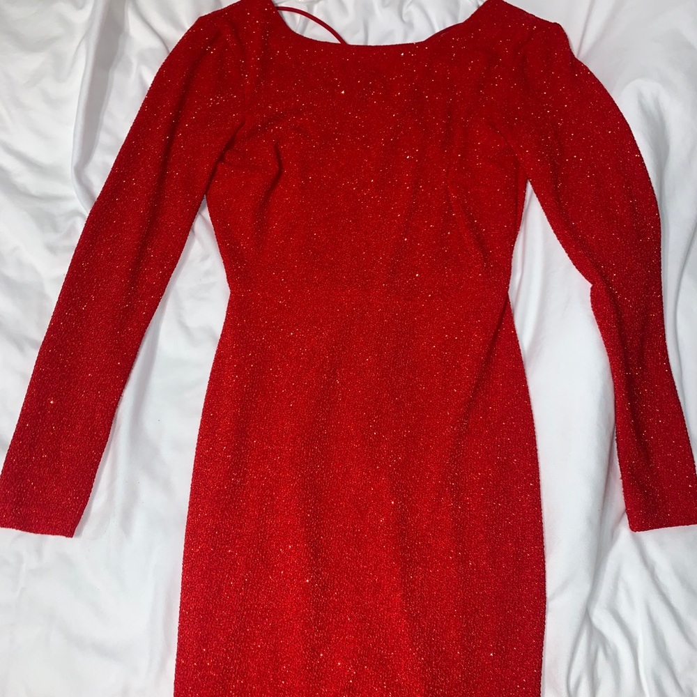 Windsor Store long Sleeve backless Formal dress